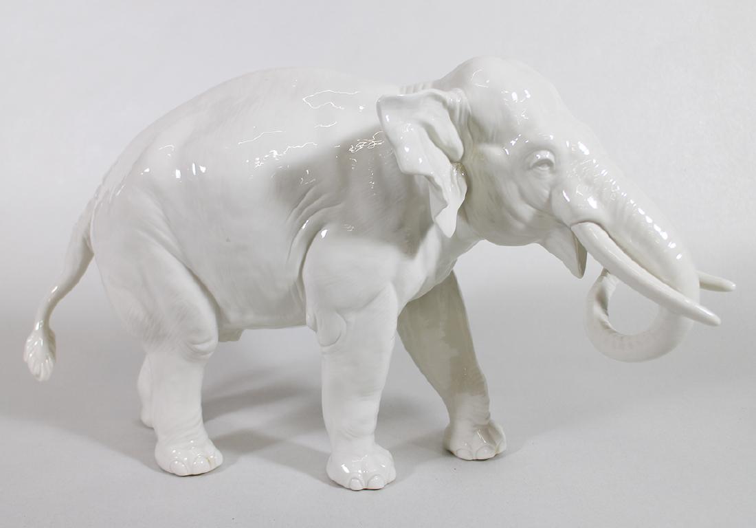 LARGE NYMPHENBURG PORCELAIN ELEPHANT (1 of 3)