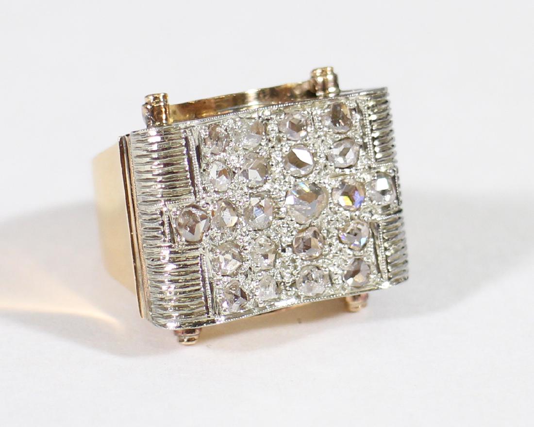 18K GOLD 1.75 TCW ROSE CUT DIAMOND RING (1 of 4)