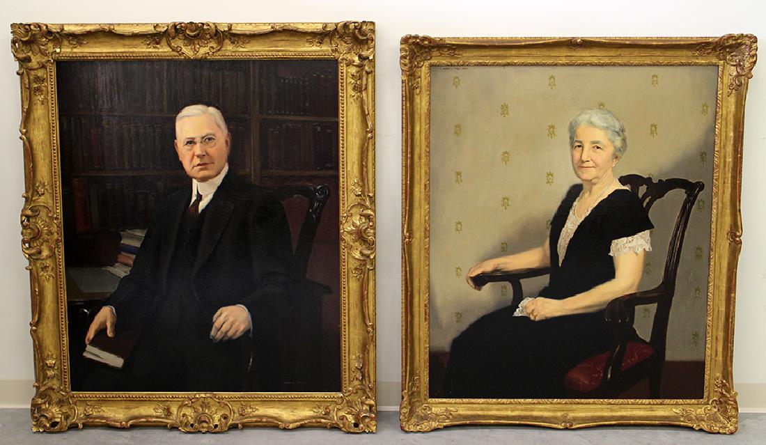 (2) ALTON S. TOBEY PORTRAIT PAINTINGS (1 of 5)