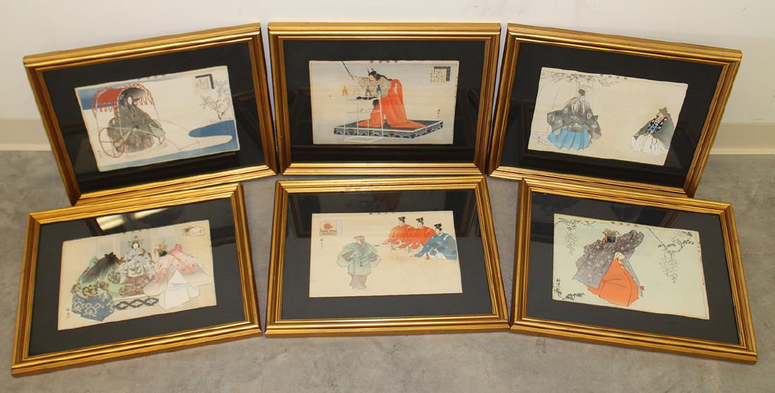 (6) TSUKIOKA KOGYO WOODBLOCK PRINTS - NOH SERIES (1 of 10)
