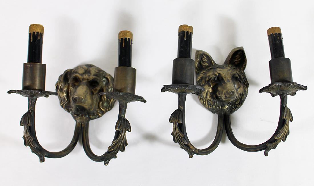 FOX & HOUND HEAD WALL SCONCES (1 of 3)