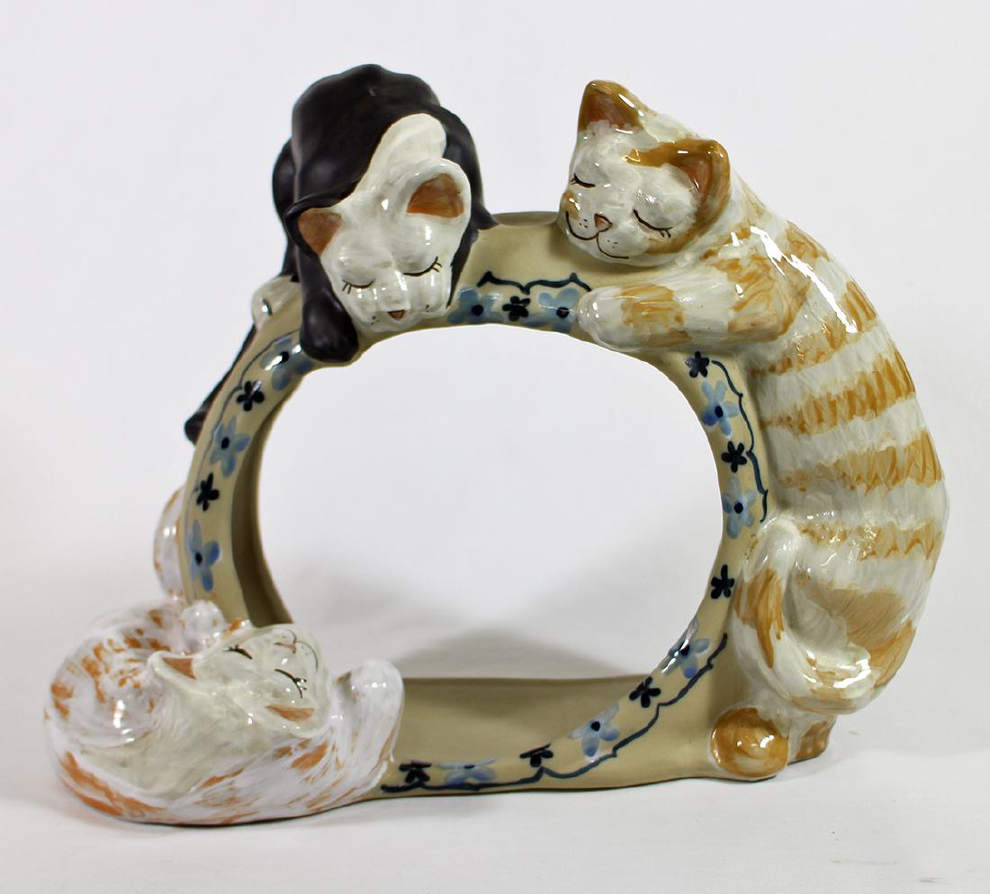 LOUISVILLE STONEWARE CAT FISH BOWL HOLDER