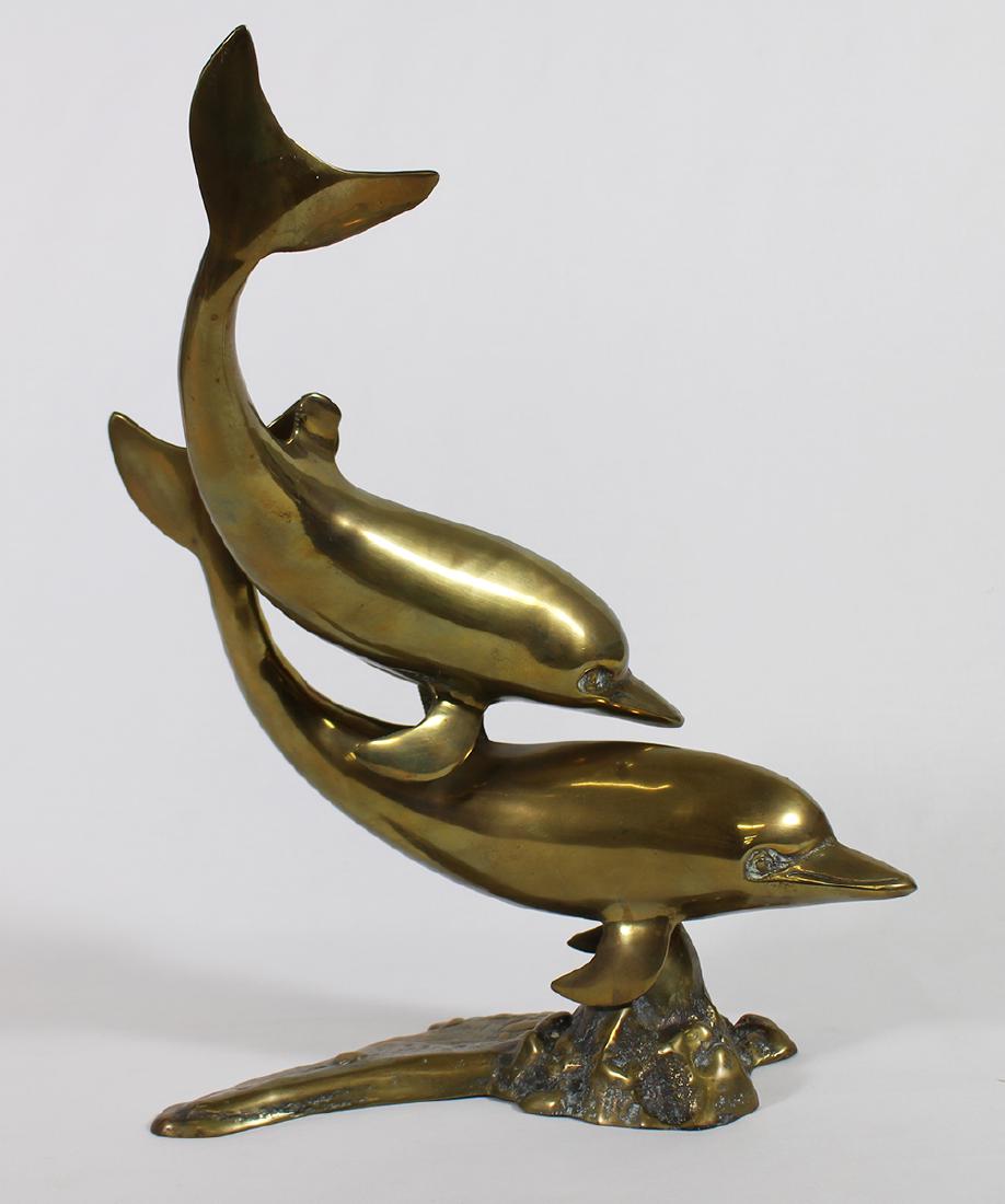 BRASS DOLPHIN SCULPTURE (1 of 1)