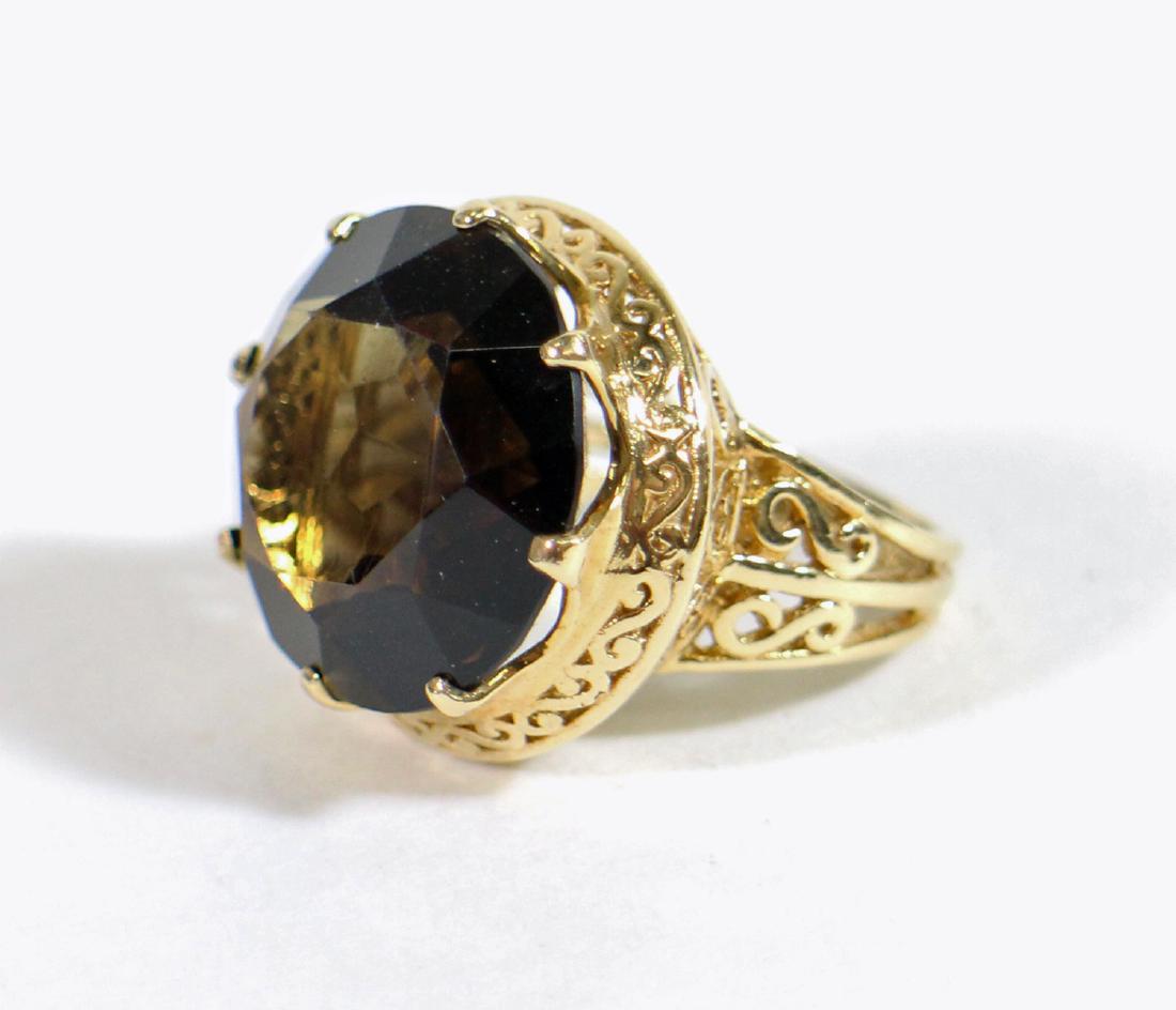 14KT SMOKEY QUARTZ RING (1 of 3)