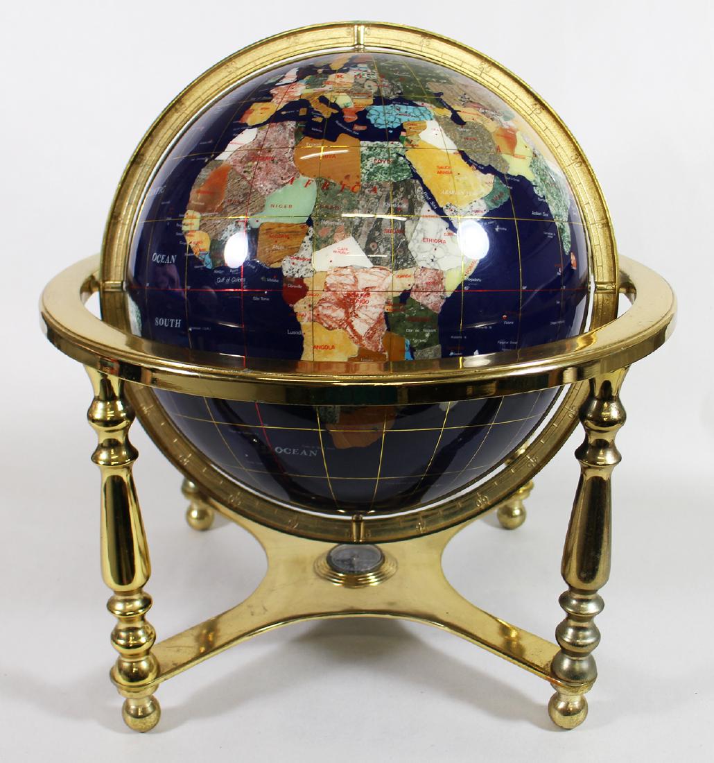 SEMI PRECIOUS INLAID STONE GLOBE