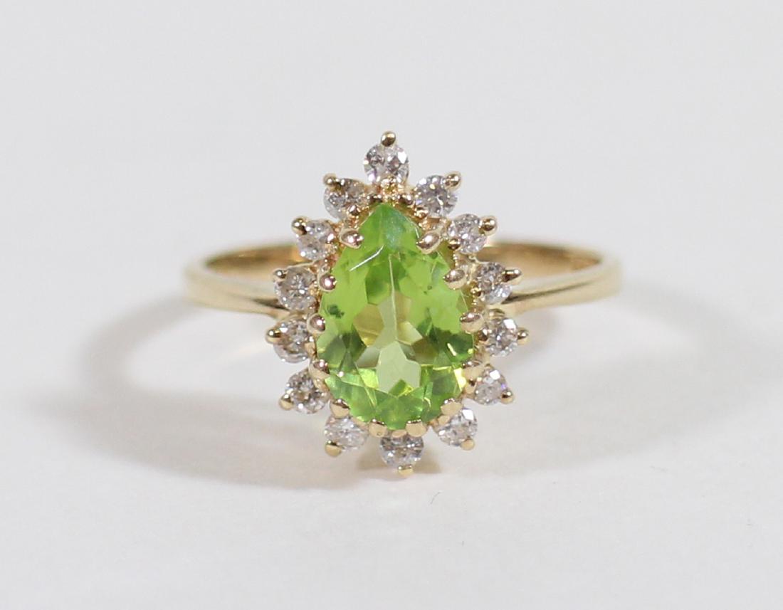 14K PERIDOT & DIAMOND RING (1 of 2)