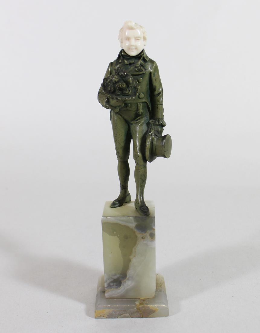 ART DECO BOY WITH FLOWERS STATUE (1 of 2)