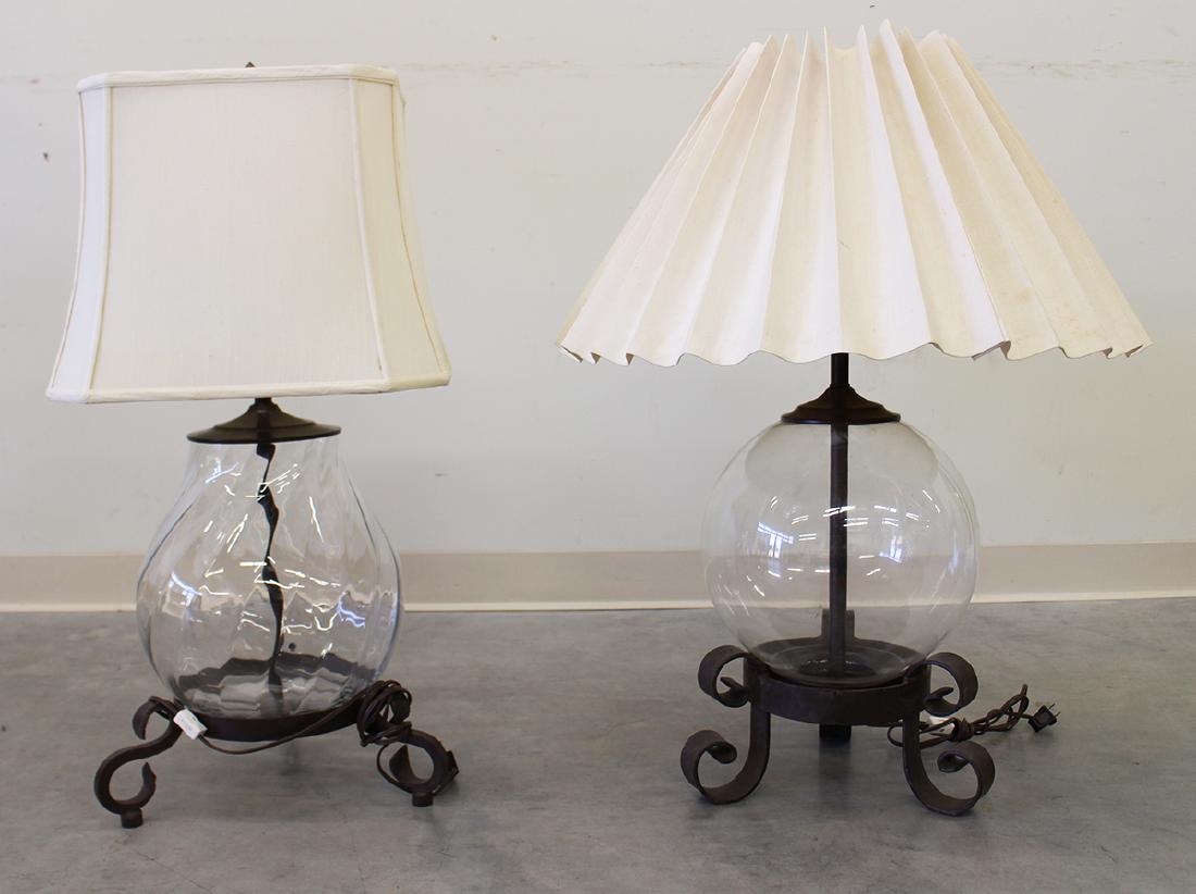(2) DANA CREATH FORGED IRON TABLE LAMPS