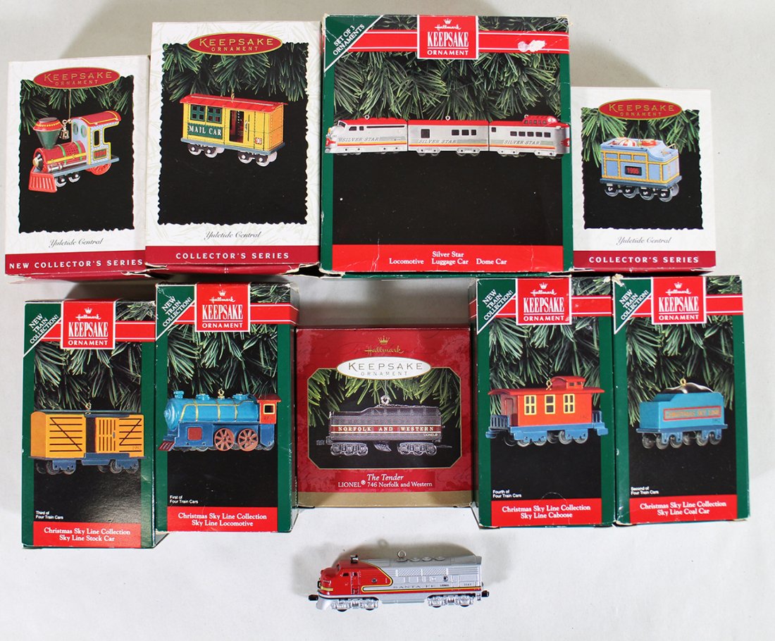 (10) HALLMARK TRAIN ORNAMENTS (1 of 1)
