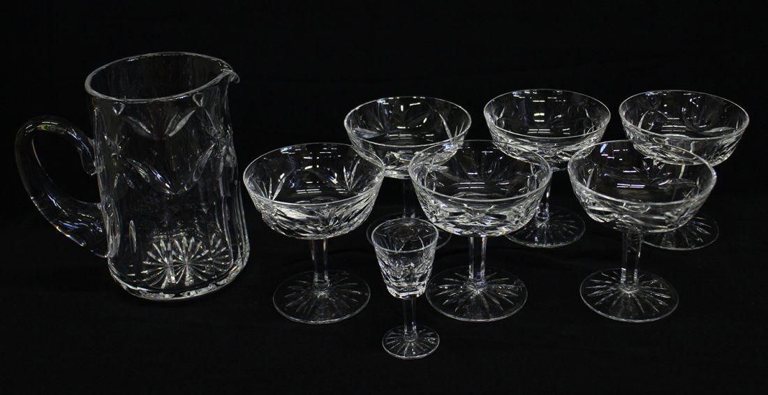 WATERFORD CRYSTAL ASHLING PITCHER & GLASSES (1 of 2)