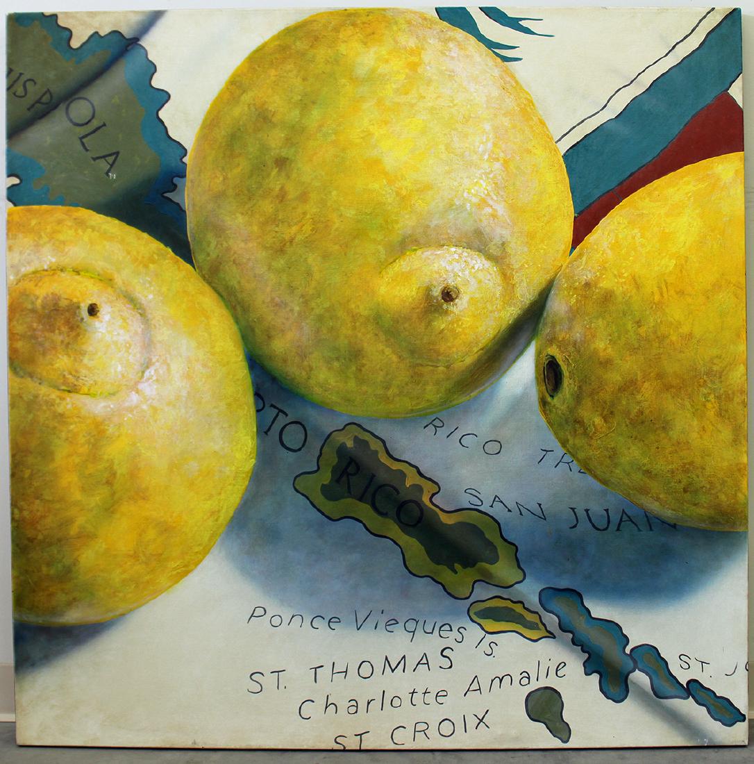 OSCAR LAKEMAN STILL LIFE LEMONS PAINTING (1 of 3)