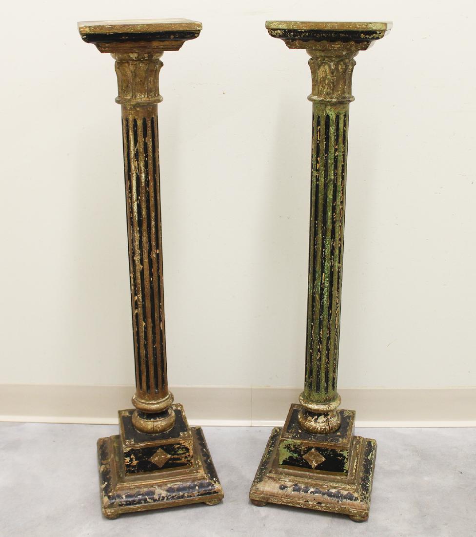 (2) WOOD PEDESTAL COLUMNS (1 of 3)