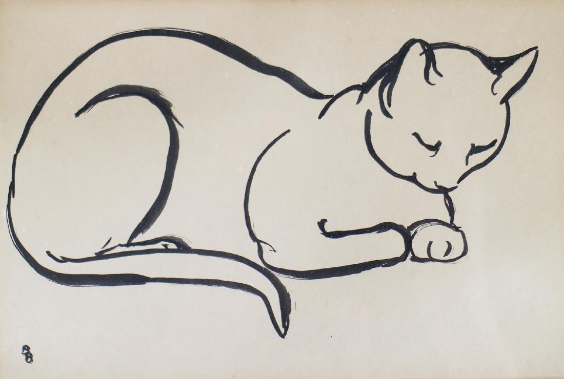 BEONNE BORONDA PEN & INK CAT DRAWING (1 of 4)