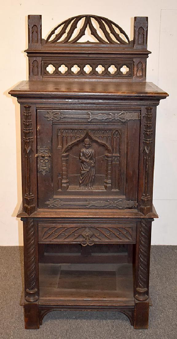 19TH CENTURY BELGIAN CARVED OAK CABINET (1 of 7)