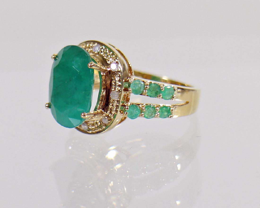 14K EMERALD & DIAMOND RING (1 of 3)