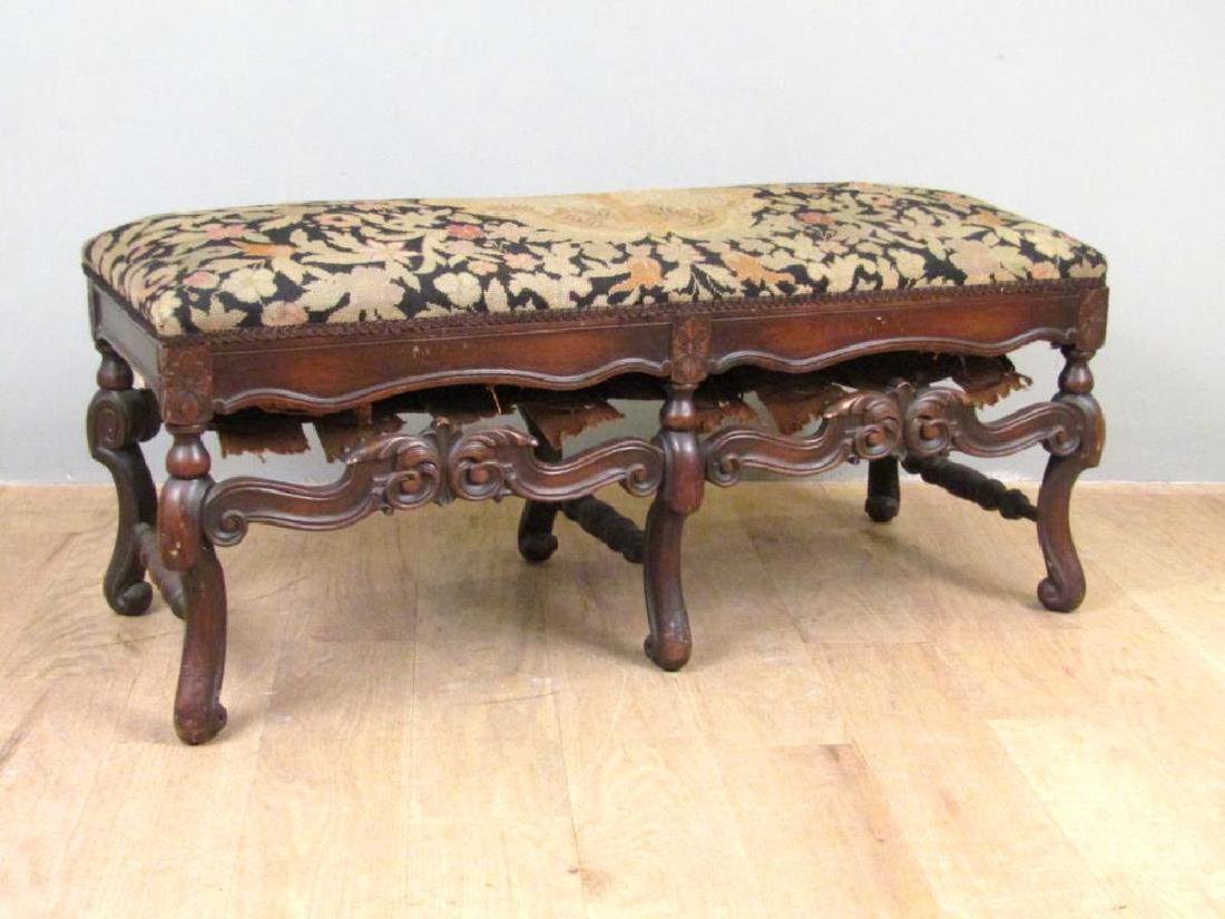FRENCH LOUIS XIV STYLE NEEDLEPOINT BENCH (1 of 5)