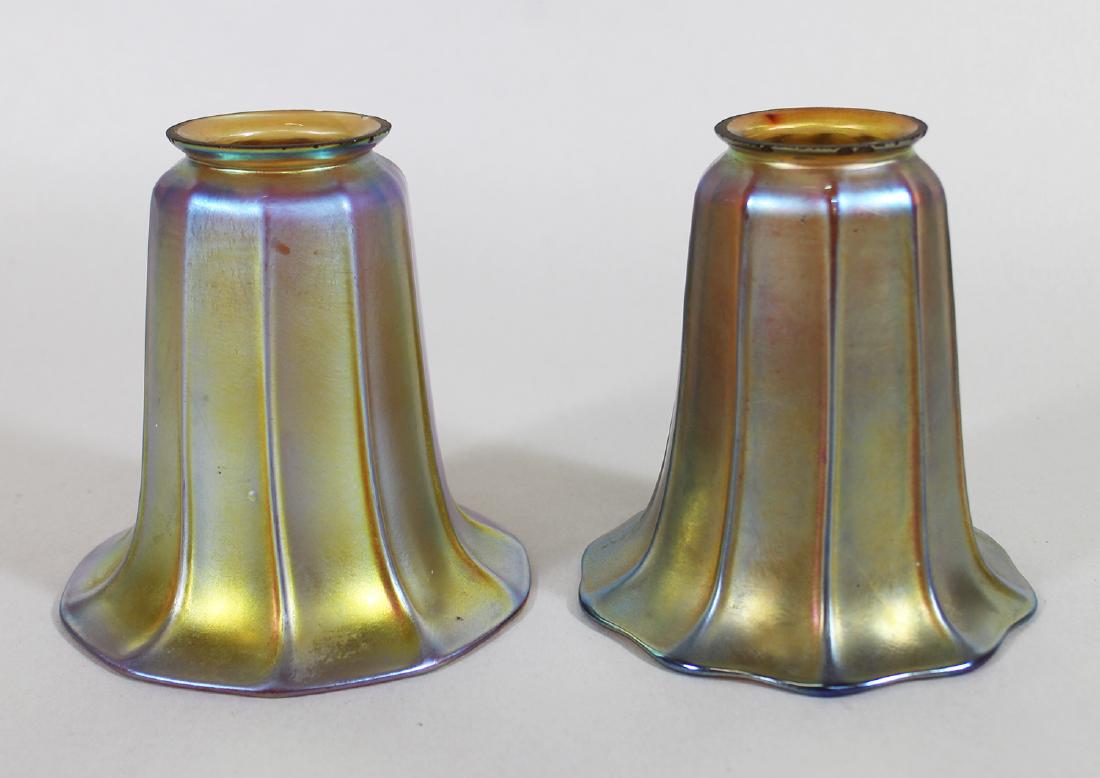(2) ATTB. STEUBEN FAVRILE GLASS LAMP SHADES (1 of 4)
