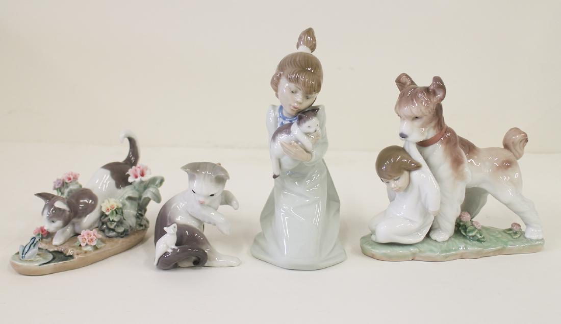 (4) LLADRO DOG & CAT FIGURINES (1 of 3)