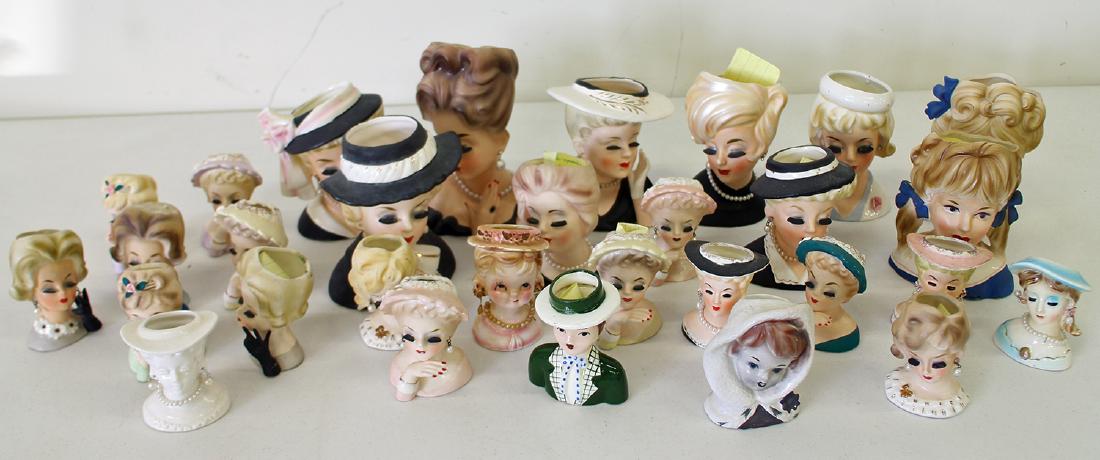 (30) ASSORTED NAPCO & INARCO LADY HEAD VASES (1 of 3)