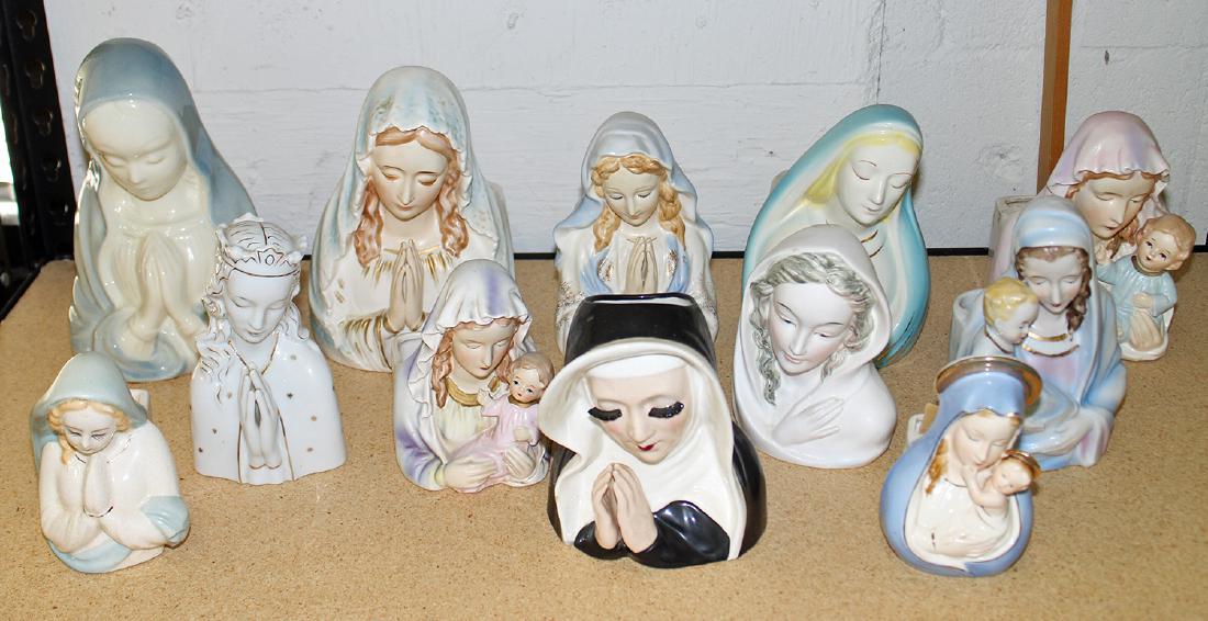 (12) VINTAGE RELIGIOUS HEAD VASES (1 of 3)
