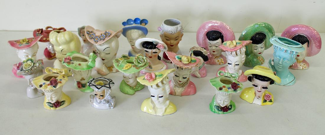 (23) EXOTIC LADY HEAD VASES (1 of 4)