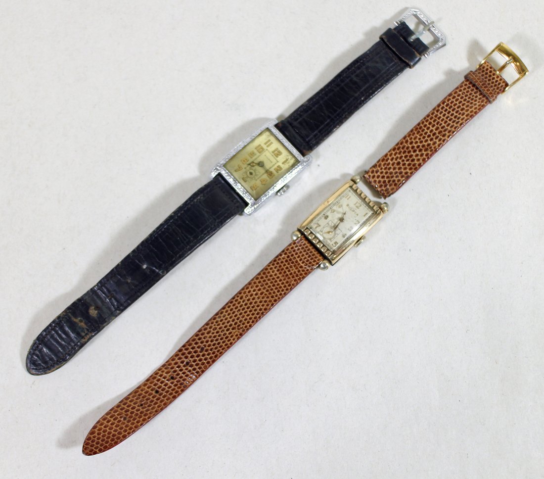 (2) ART DECO MEN'S GOLD FILLED BULOVA WATCHES (1 of 3)