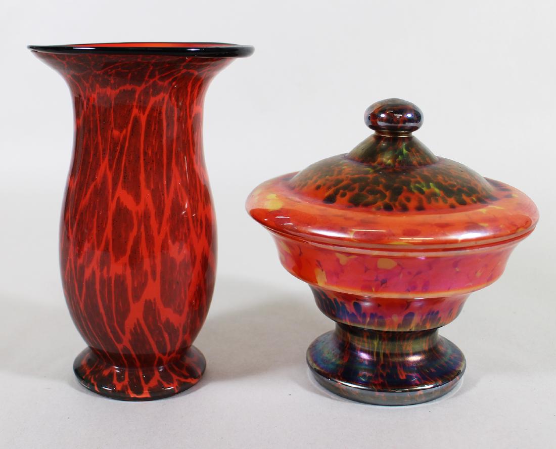 (2) ATT'B KRALIK ART DECO GLASS VASE & BOWL (1 of 4)