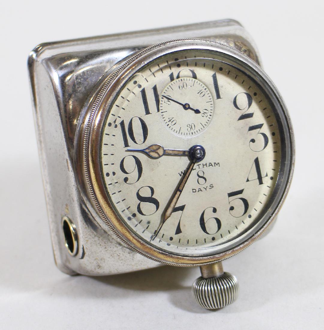1915 WALTHAM 8 DAY AUTOMOBILE CAR CLOCK