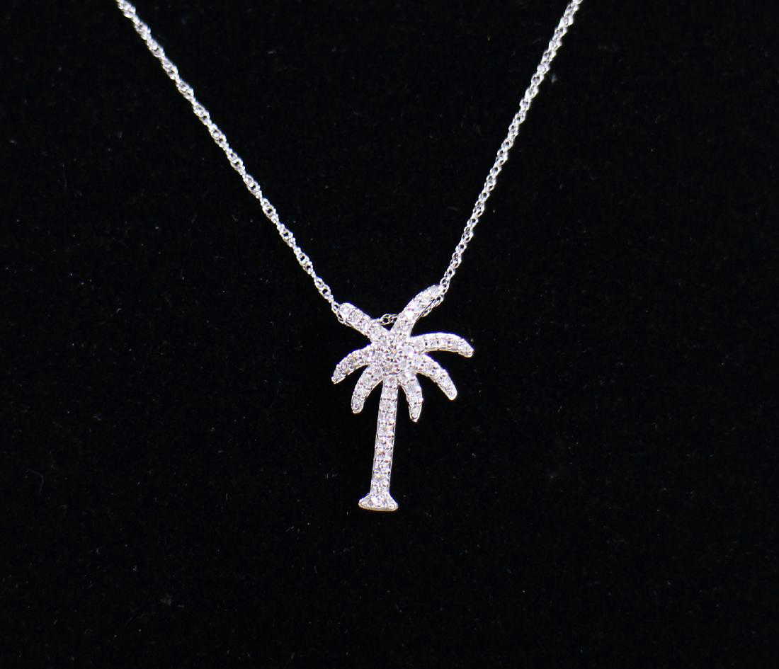 White gold palm tree pendant Clearance