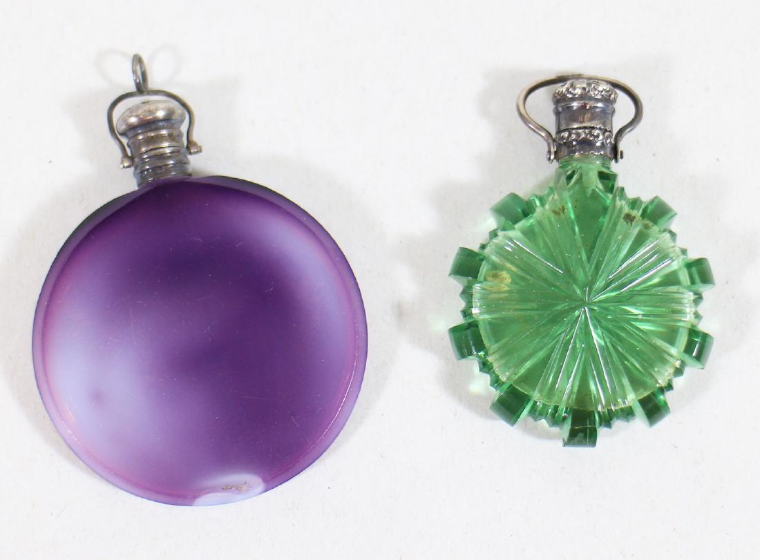 (2) ANTIQUE CHATELAINE GLASS SCENT BOTTLES (1 of 2)