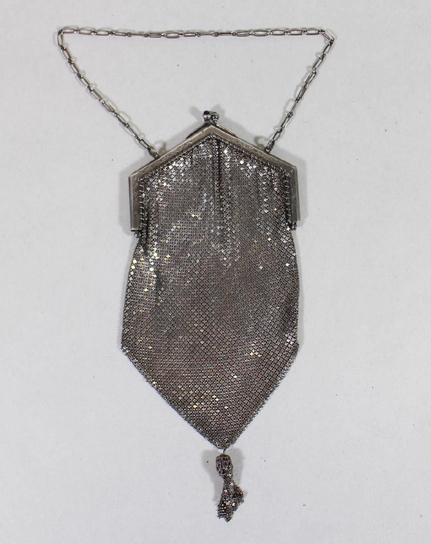ART DECO STERLING SILVER FLAPPER MESH PURSE (1 of 4)