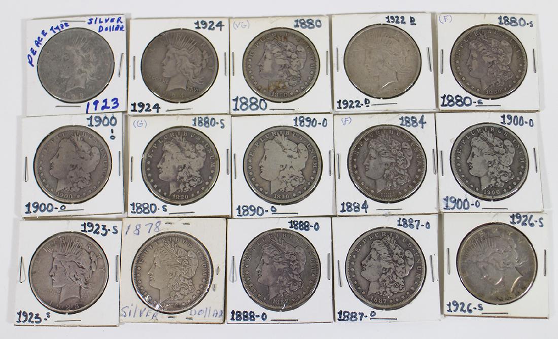 (15) UNITED STATES SILVER DOLLAR COINS (1 of 3)