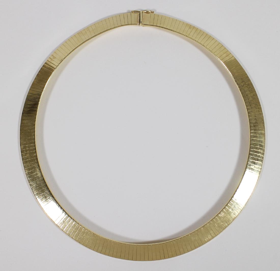 14K YELLOW GOLD OMEGA COLLAR NECKLACE (1 of 2)