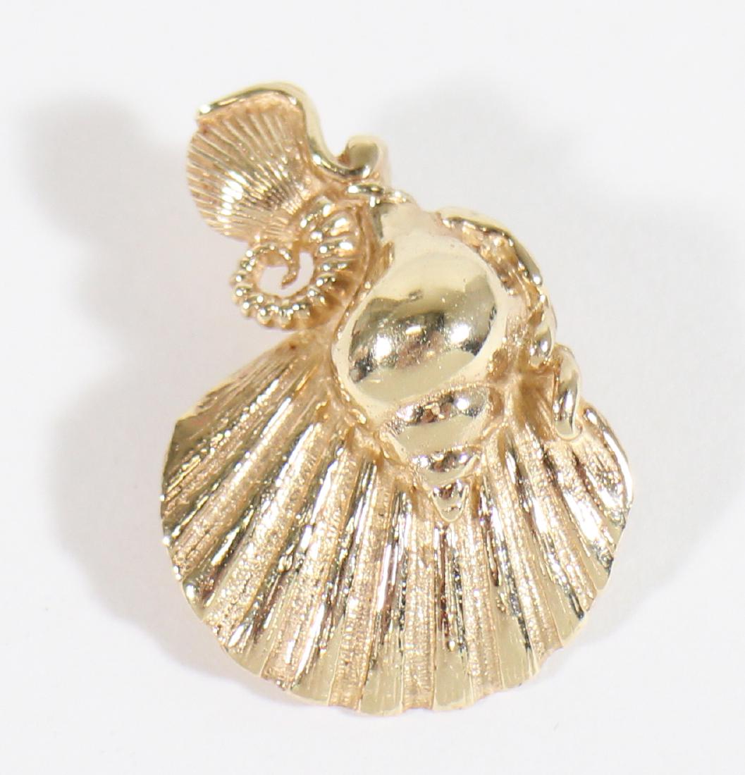 14K YELLOW GOLD SEASHELL PENDANT (1 of 3)