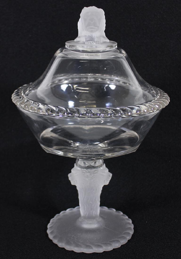 VINTAGE COVERED COMPOTE WITH LIONS (1 of 3)