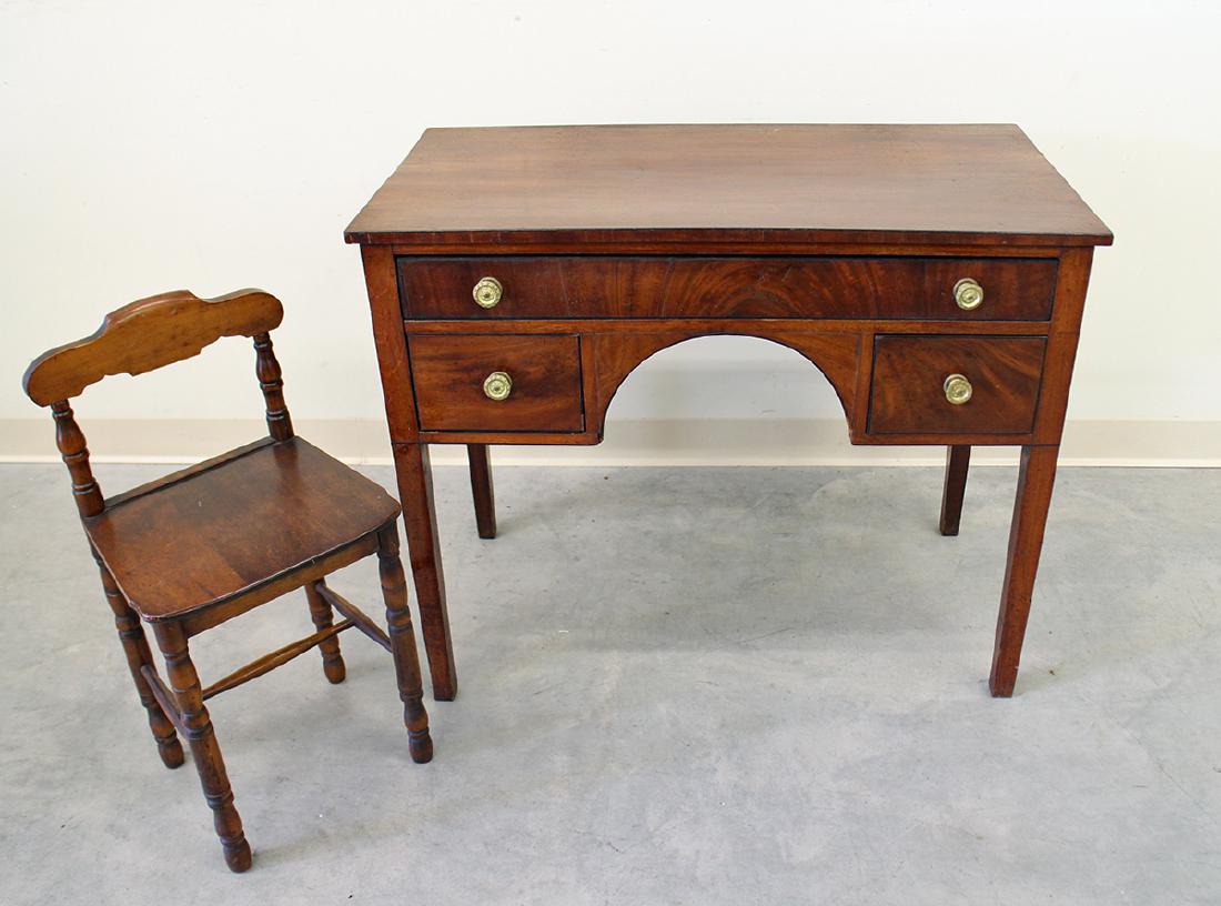 ANTIQUE WOOD VANITY W/ SMALL CHAIR (1 of 2)