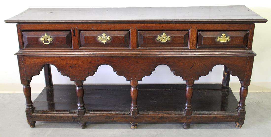 ANTIQUE ENGLISH WOOD BUFFET (1 of 4)