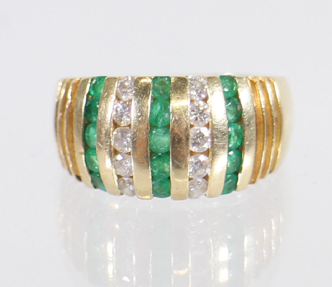 14KT EMERALD & DIAMOND RING (1 of 3)