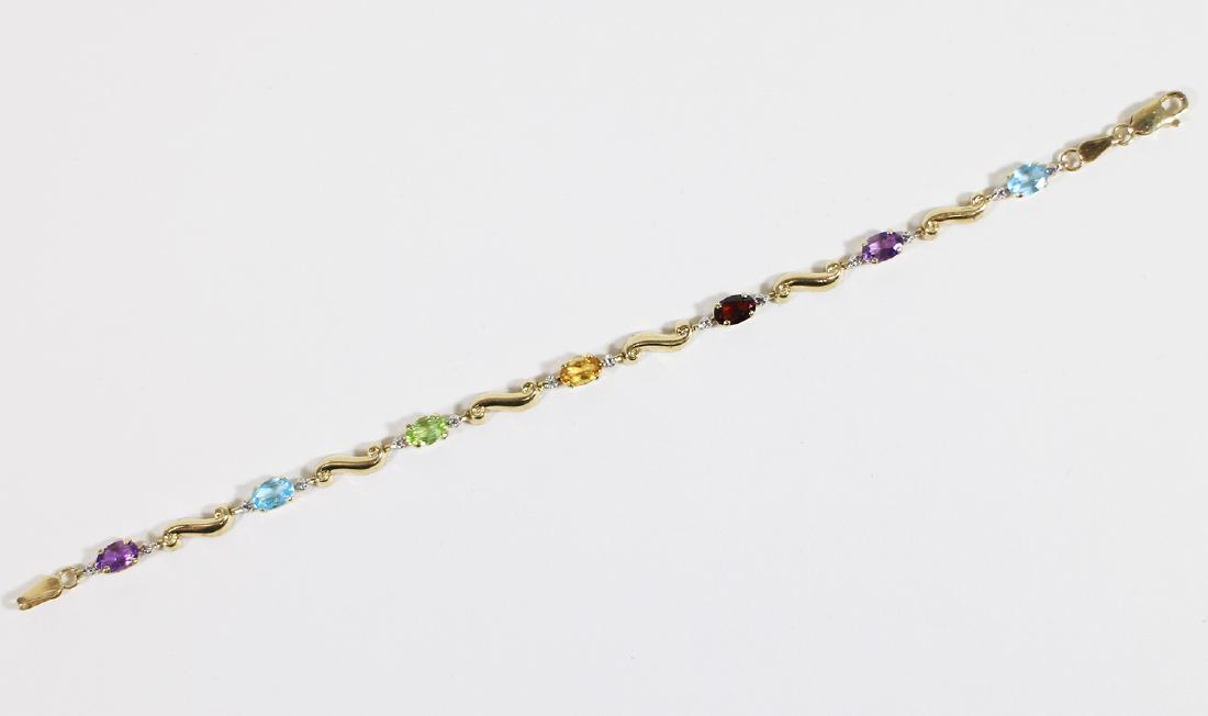 14K AMETHYST, PERIDOT, TOPAZ BRACELET (1 of 2)