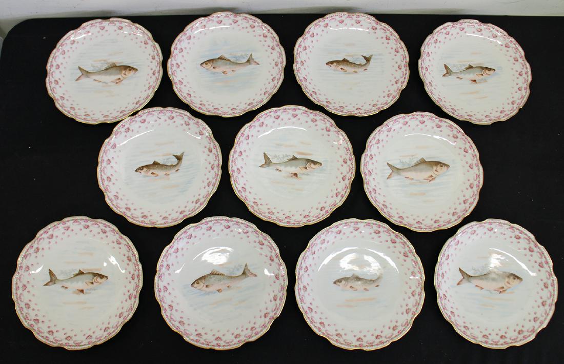 (11) LIMOGES FISH PLATES (1 of 4)