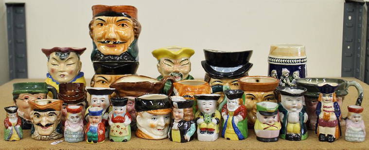 VINTAGE OCCUPIED JAPAN TOBY MUGS: Collection of assorted Made in Occupied Japan Toby Mugs.