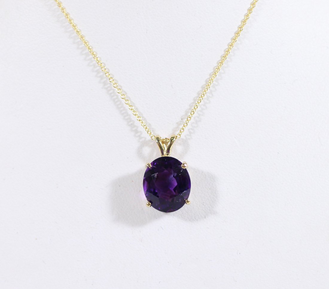 14K AMETHYST PENDANT NECKLACE (1 of 2)