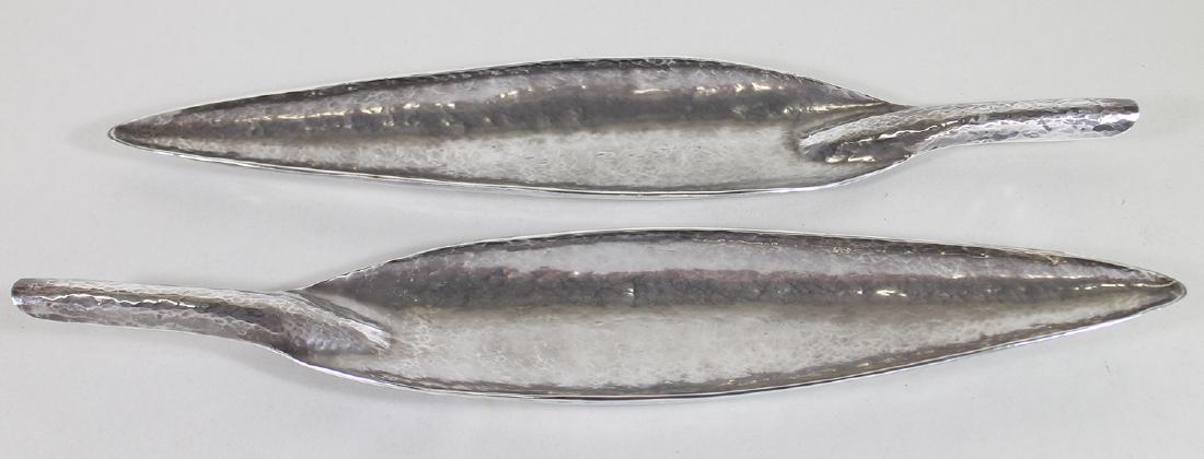 (2) STERLING SILVER LEAF SERVING TRAYS (1 of 6)