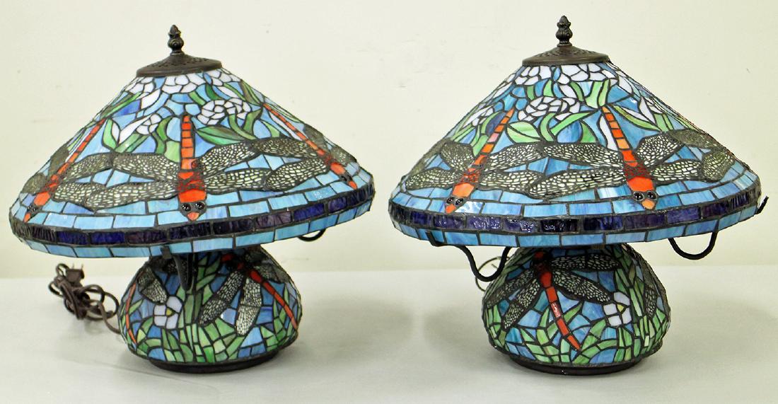 (2) TIFFANY STYLE DRAGONFLY LAMPS (1 of 3)