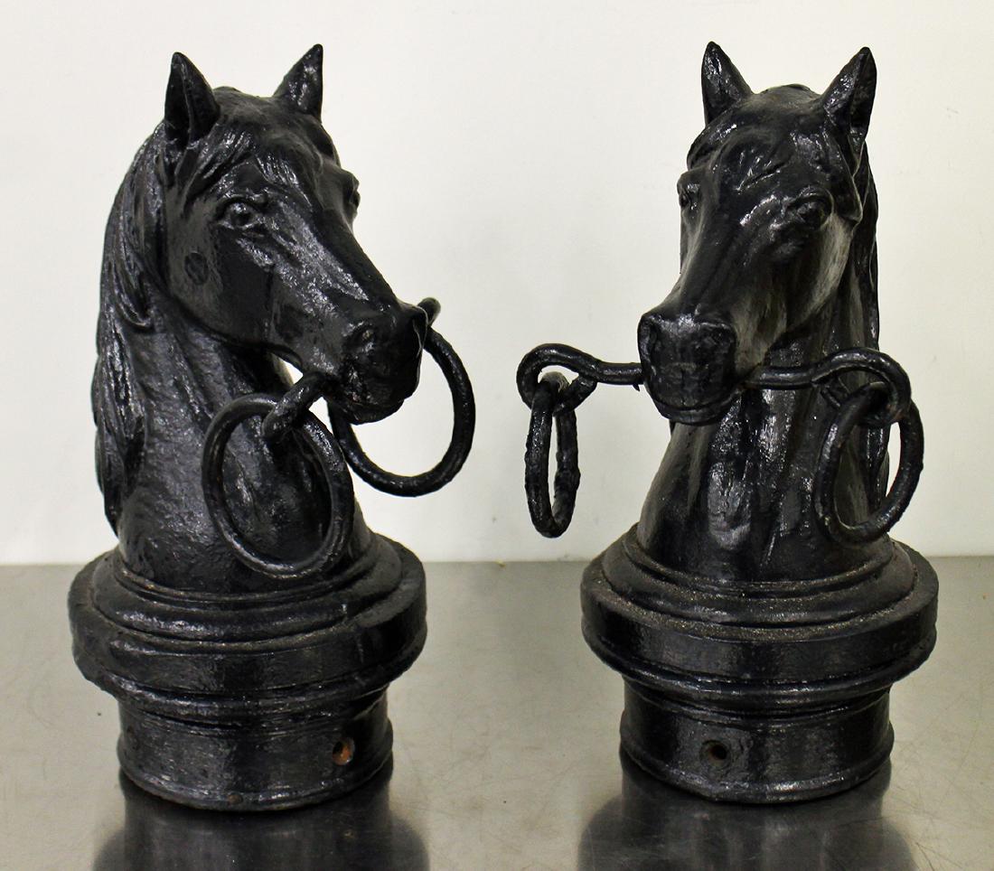 (2) CAST IRON HORSE HITCHING POSTS (1 of 3)