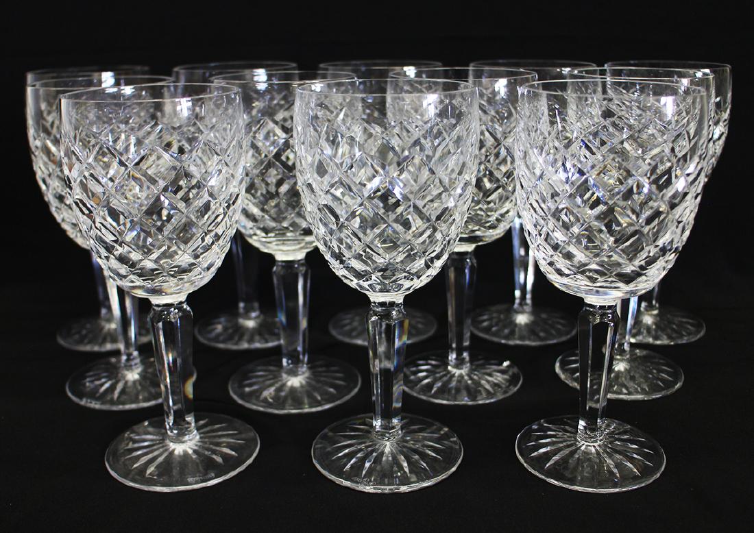 (12) WATERFORD CRYSTAL COMERAGH 6.5" WINE GLASSES: Set of (12) Waterford Crystal Comeragh pattern wine glasses. 6.5" Tall.