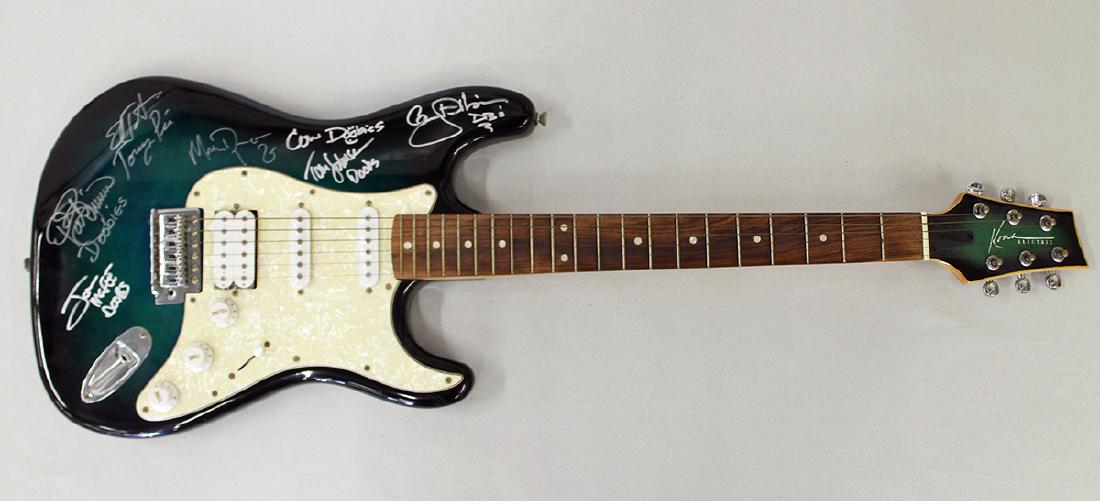 DOOBIE BROTHERS AUTOGRAPHED GREEN GUITAR (1 of 3)
