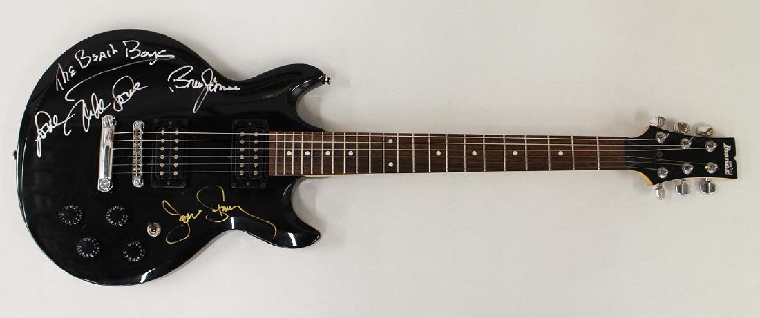 THE BEACH BOYS AUTOGRAPHED BLACK IBANEZ GUITAR (1 of 4)
