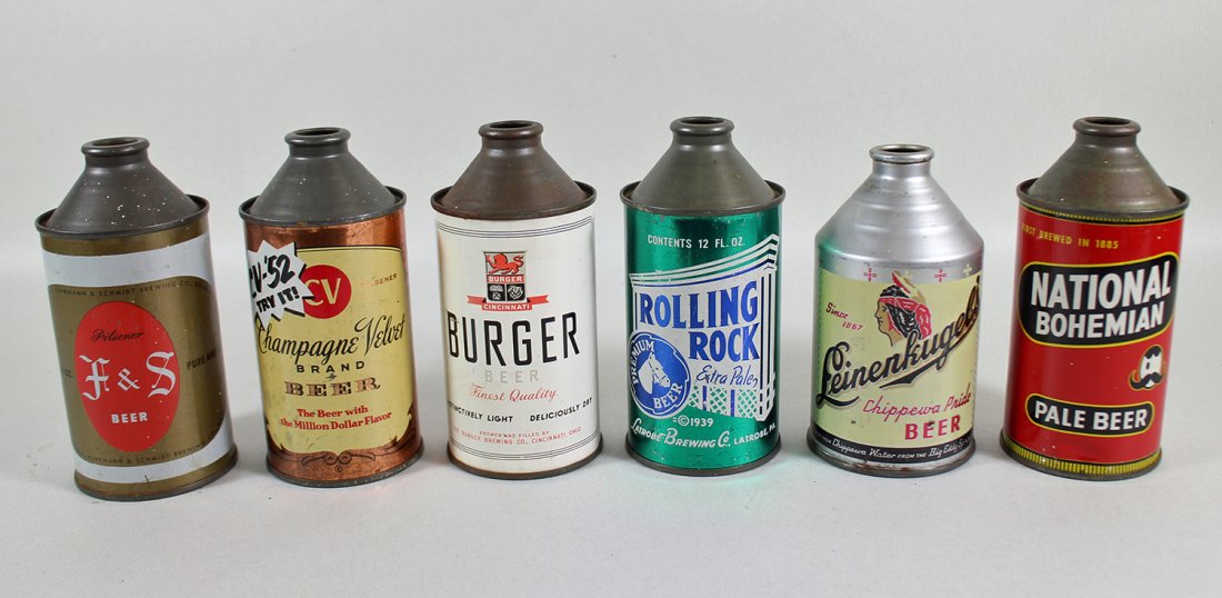 (6) VINTAGE CONE TOP BEER CANS (1 of 2)
