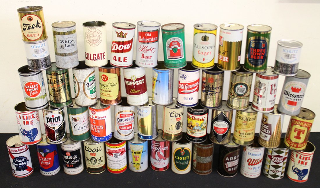 (46) VINTAGE FLAT TOP BEER CANS (1 of 3)
